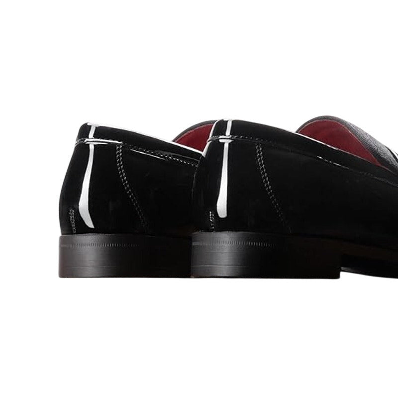 Bruno Marc Mens Size 11 Black Velvet Tuxedo Patent Classic Slip-on Dress Shoes