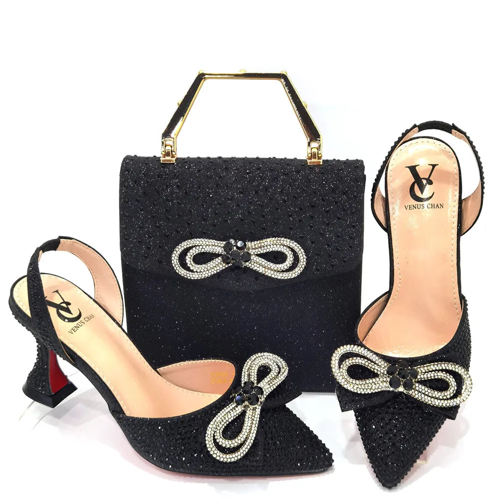 African Ladies Shoes and Bag Set HTH1-9