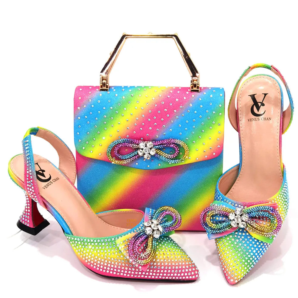 African Ladies Shoes and Bag Set HTH1-9