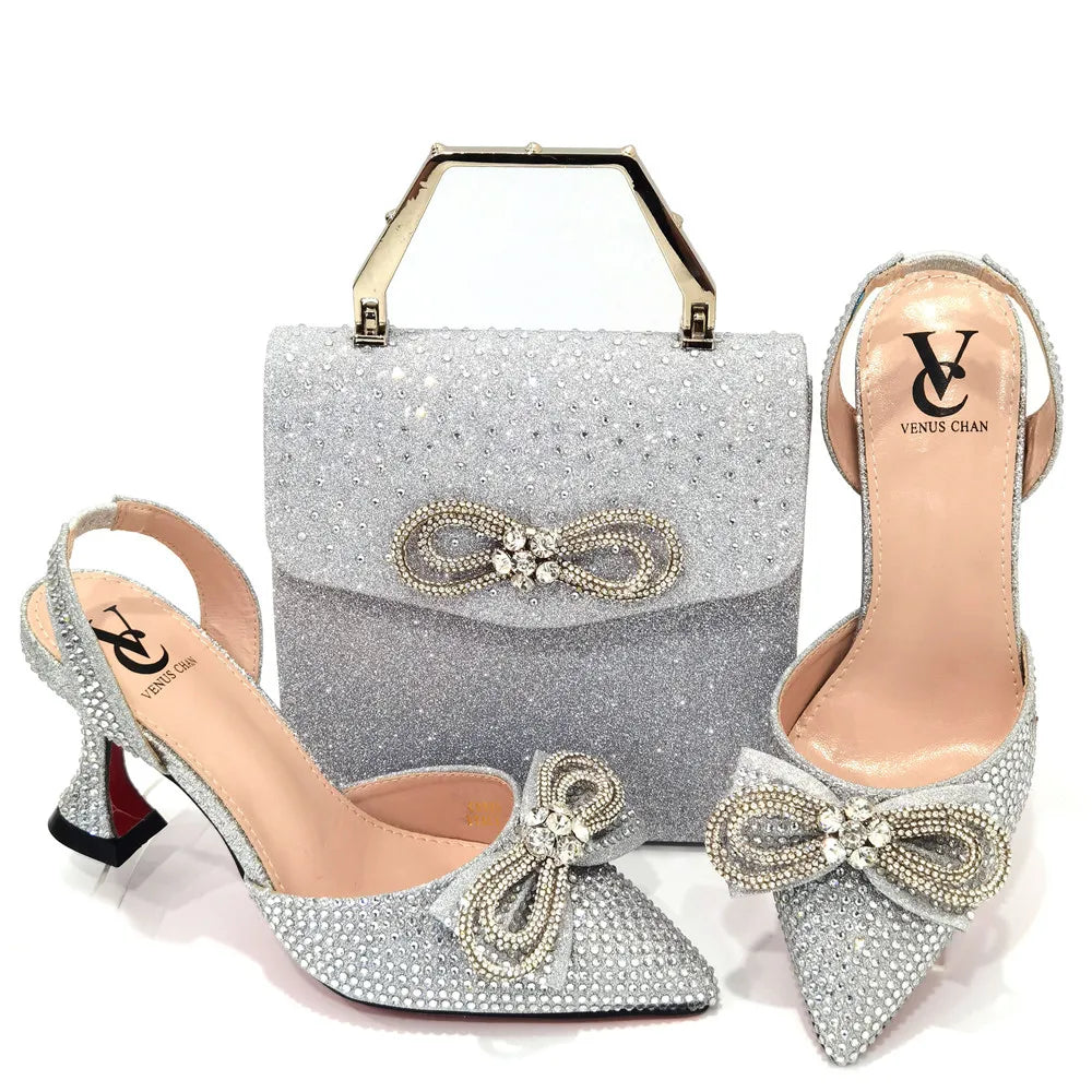 African Ladies Shoes and Bag Set HTH1-9