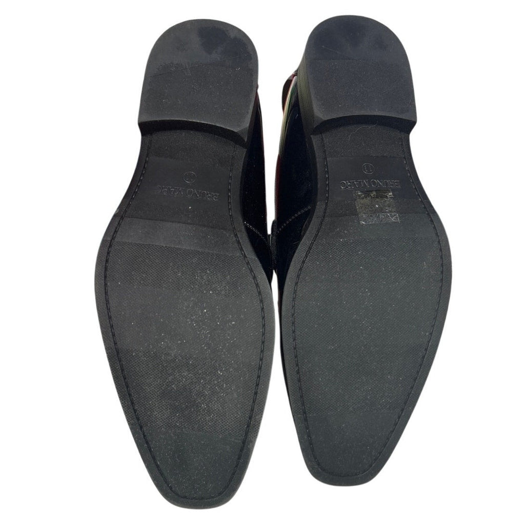 Bruno Marc Mens Size 11 Black Velvet Tuxedo Patent Classic Slip-on Dress Shoes